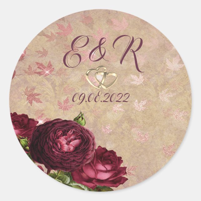 Adesivo Rosas Vermelhas Elegantes Folhas Caindo (Frente)