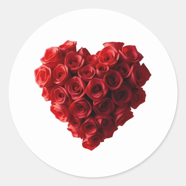 Adesivo Rosas Vermelhas em Forma de Coração- (Frente)