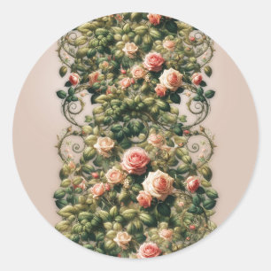 Adesivo Rosas Vinhas Florais Rosas Elegantes Shabby Chic R