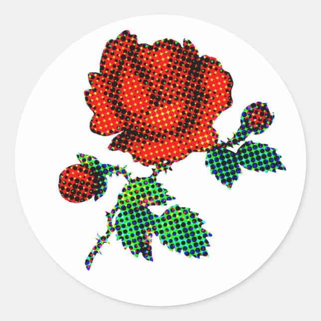Adesivo Rose Bloom Halftone Fine Art (Frente)