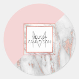 Adesivo Rose Gold Blush Pink Marble Cinza Feminina