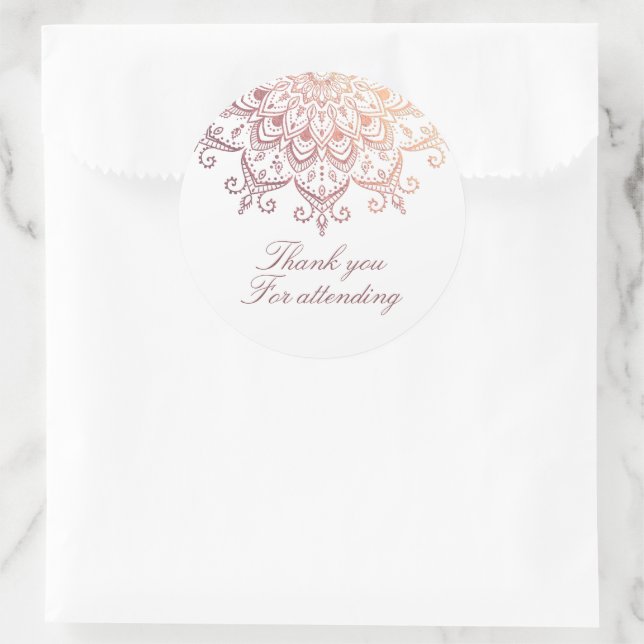Adesivo Rose Gold Mandala Agradecimento (Bolsa)