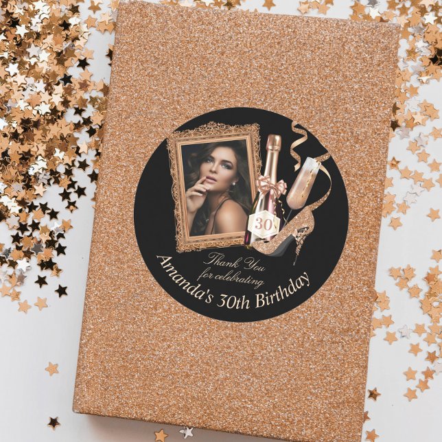Adesivo Rose Gold Mulheres Aniversário Obrigado (Criador carregado)