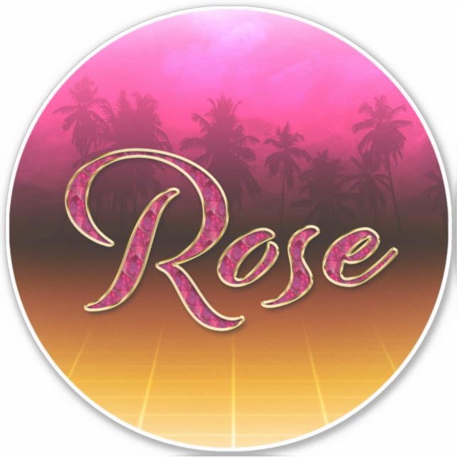 Adesivo Rose Vorname Name golden pink Aufkleber Sticker (Frente)