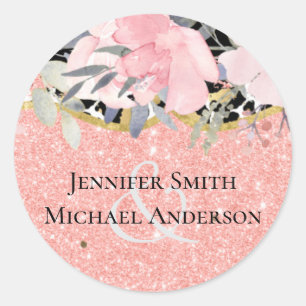 Adesivo Rosegold CASAMENTO Rosa Menina Floral Brilho Glam