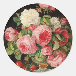 Adesivo Roses and cherries oil painting