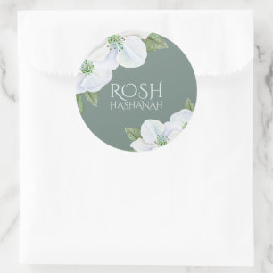 Adesivo Rosh Hashanah Apple floresce ano novo