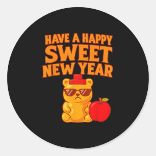 Adesivo Rosh Hashanah Feliz Ano Novo Doce Mel Urso Judaico