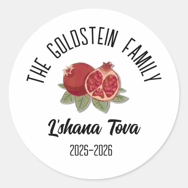 Adesivo Rosh Hashanah Judeu Ano Novo Nome Personalizado Ho (Frente)