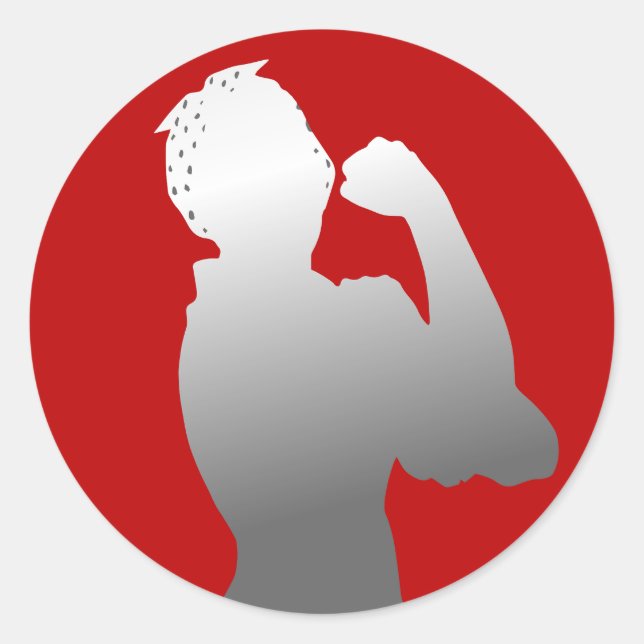 Adesivo Rosie Riveter Scarlet/Cinza (Frente)