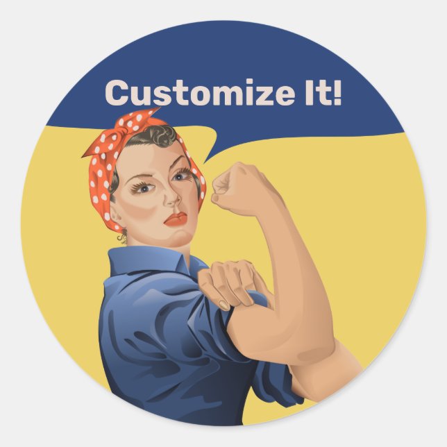 Adesivo Rosie the Riveter Classic Round Sticker (Frente)