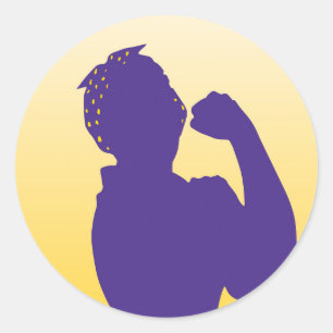 Adesivo Rosie the Riveter em Roxo e Dourado