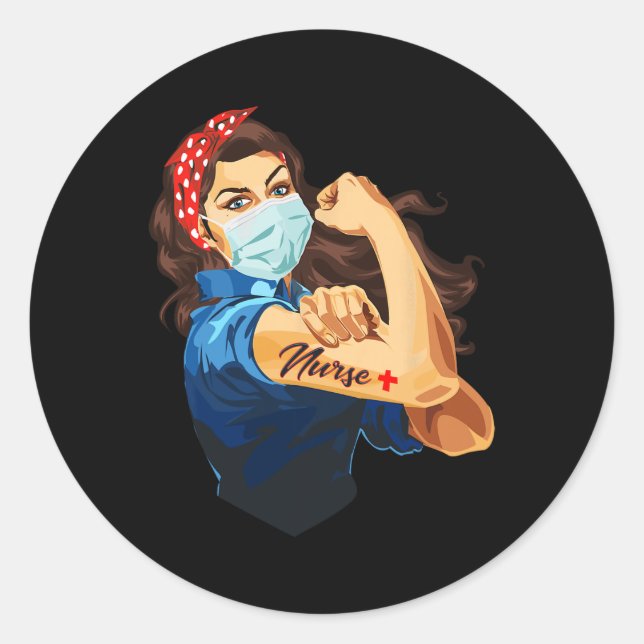 Adesivo Rosie The Riveter - Enfermeira Mulher (Frente)