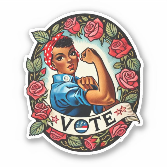 Adesivo Rosie the Riveter Vote (Frente)