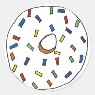 Adesivo Rosquinha Branca Dobras Arco-Íris