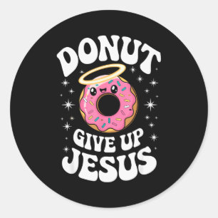 Adesivo Rosquinha Cristã Engraçada Fofa Fé Humor Retro Jes