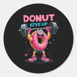 Adesivo Rosquinha de Fisiculturista Não Desista Humor Trei