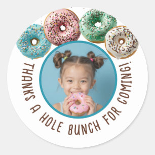 Adesivo Rosquinha de Fotografia Personalizada Obrigados de