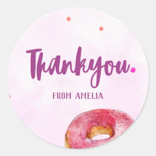 Adesivo Rosquinha doce, primeiro aniversario de uma garota