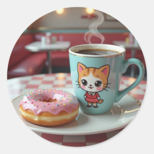 Adesivo Rosquinha e café em Retro Diner