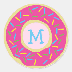 Adesivo Rosquinha Envelope Gelado de Monograma de Garoto B
