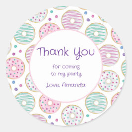 Adesivo Rosquinha Padrão - Festa Corajosa Obrigado