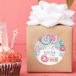 Adesivo Rosquinha Personalizada Bonita Sprinkles Primeiro 