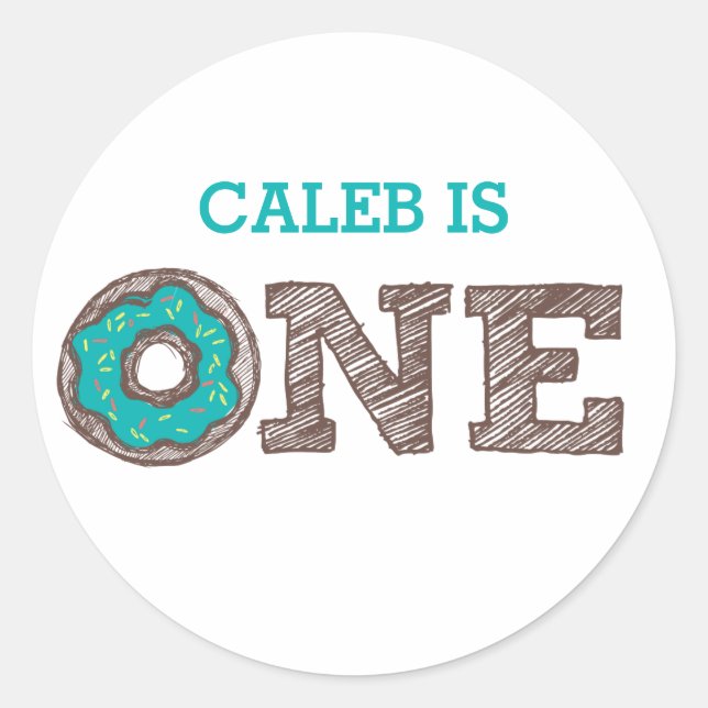 Adesivo Rosquinha Primeiro Vinheta de Aniversário (Frente)