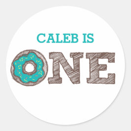 Adesivo Rosquinha Primeiro Vinheta de Aniversário