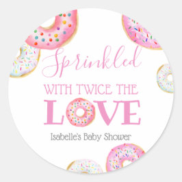 Adesivo Rosquinha rosa aspergida com duas vezes o amor Twi