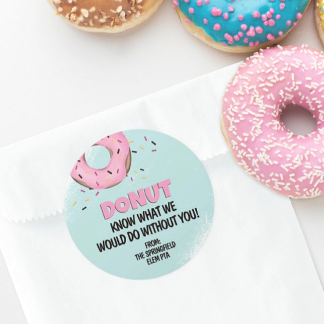 Adesivo Rosquinha Sabe O Que Eu Faria Sem Você Rosquinha (Donut Know What We Would Do Without You Personalized Sticker)