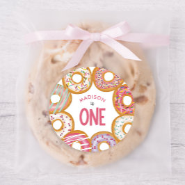 Adesivo Rosquinhas Coloridas Bonitas Um Primeiro Aniversár
