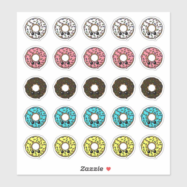 Adesivo Rosquinhas com Glacés e borrifagens diferentes (Folha)