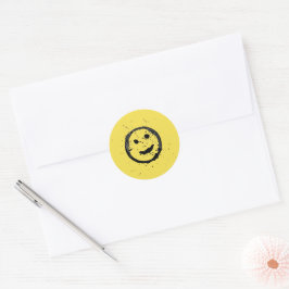 Adesivo Rosto amarelo feliz sorridente manchado legal
