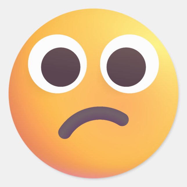 Adesivo Rosto Confuso Sombreado Emoji Cute Amarelo Adoráve (Frente)