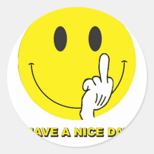 Adesivo rosto dando o dedo