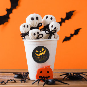 Adesivo Rosto de Abóbora Assustador Obrigado