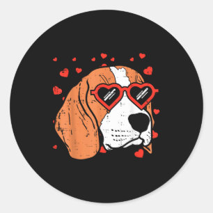 Adesivo Rosto de Beagle Coração Gles Dia dos Namorados Cac