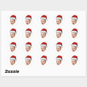 Adesivo Rosto de Bebê Personalizado Foto Chapéu de Papai N