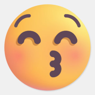 Adesivo Rosto De Beijo Sombreado Olhos Fechados Bonito E E