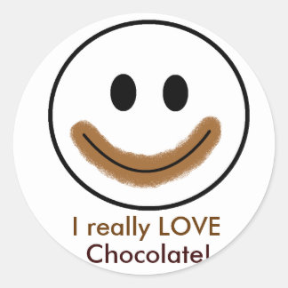 Adesivo Rosto de Chocolate "Eu realmente amo Chocolate!"