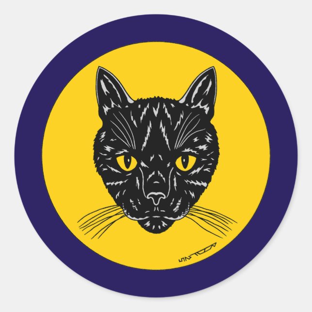 Adesivo Rosto de Gato Negro (Frente)