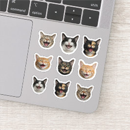 Adesivo Rosto de Gato Personalizado Engraçado - 9 Fotos Pe