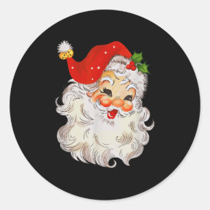 Adesivo Rosto de Papai Noel Alegre Retrô Vintage St. Nick