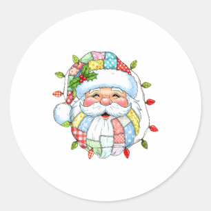 Adesivo Rosto de Papai Noel Antigo Luzes de Natal Engraçad