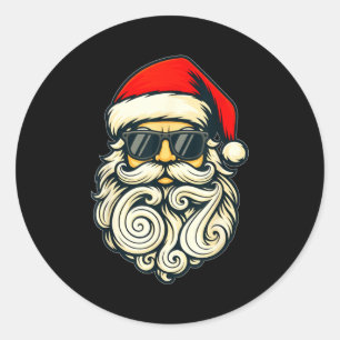 Adesivo Rosto de Papai Noel Óculos de Sol Retro 6 7 Natal