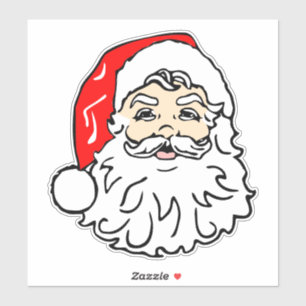 Adesivo Rosto de Papai Noel Vintage