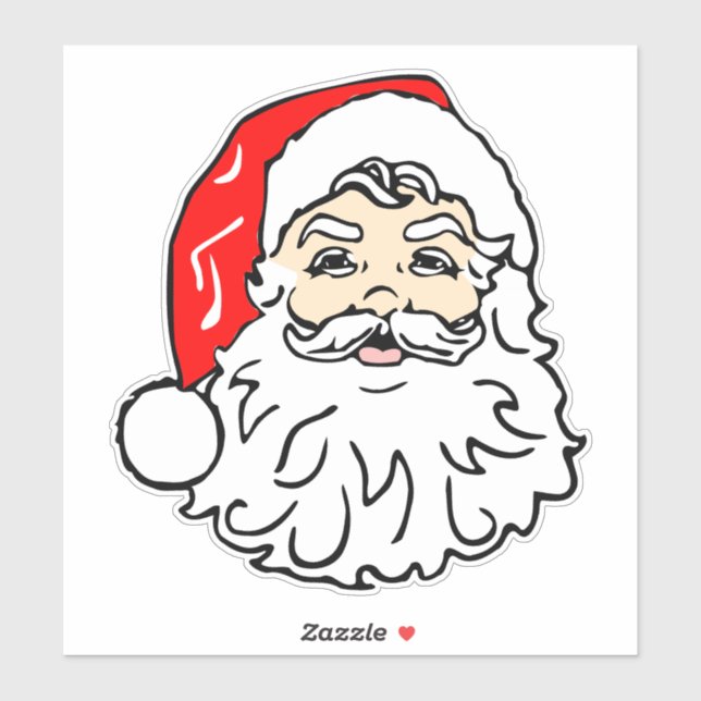 Adesivo Rosto de Papai Noel Vintage (Folha)