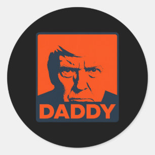 Adesivo Rosto de Paródia Pop Art de Trump com Texto em Neg