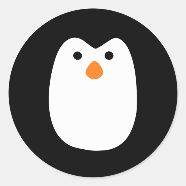 Adesivo rosto de pinguim adorável (Frente)